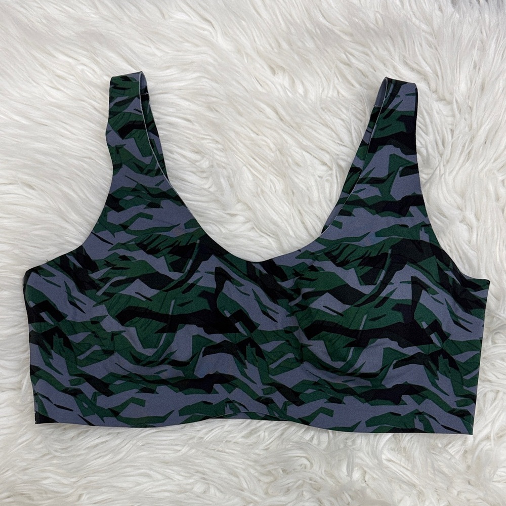 Knix Green and Black Camouflage Sports Bra